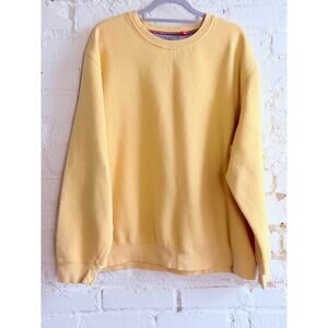 IZOD Butter Yellow Crewneck Sweatshirt Men’s XXL Classic Pullover Cozy Casual